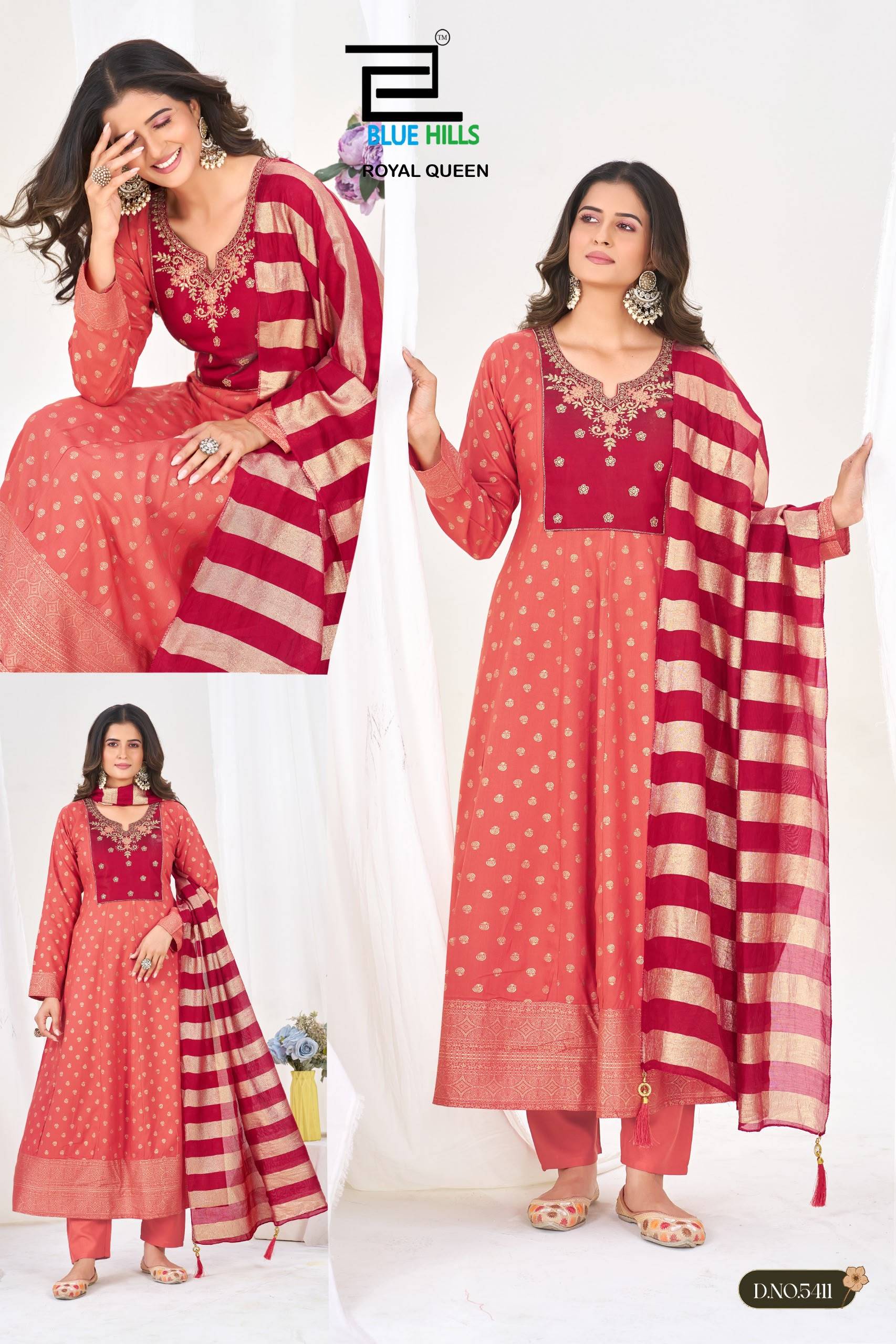 Royal Queen By BLUE HILLS 5409 TO 5414 Series Stylish Beautiful Colourful Rayon Dresses At Wholesale Price